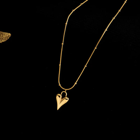 Valentino Stainless Steel Gold Heart Necklace